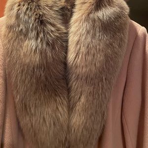 Women real wool long winter coat with real fur accents Lott & Taylor collection